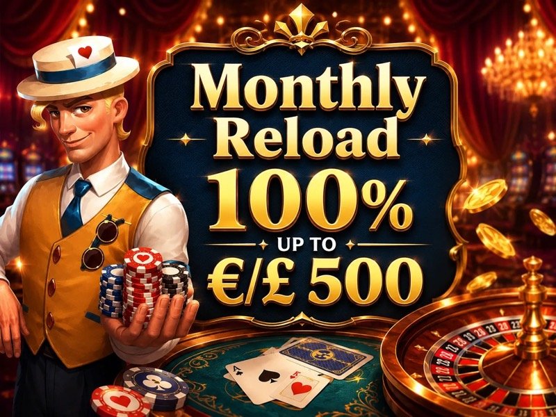 Slotlair monthly reload banner offering 100% up to £500, shown in the Slotlair banking guide